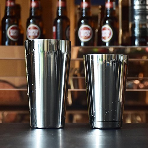 Foto von LANZON Boston Cocktail-Shaker: 2-teiliger Edelstahl Boston-Shaker Set, 500ml + 750ml Cocktailshaker Barset für alle Professionelle Barkeeper und Zuhause Cocktail Liebhaber
