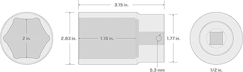 Miniatura 69 de TEKTON SID23025 Dado de impacto profundo de 6 puntos de 1 pulgada impulsor de 1/2 pulgada
