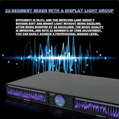 Ecualizador gráfico estéreo McbeAn, ecualizador de audio gráfico de 22 bandas, ecualizador digital de audio estéreo, 10 efectos preestablecidos, procesador de reducción de ruido DSP, para locales KTV, estudios de música y equipos DJ miniatura 2