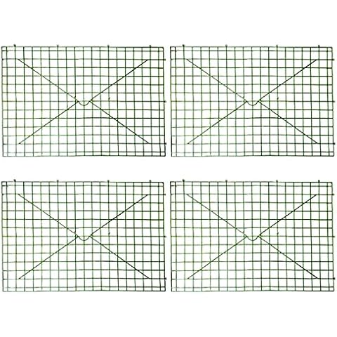 Artificial Flower Grid Panels,DIY Flowers Wall Frames,Flowers Wall Arches Backdrop,Plastic Fences Frames for Wedding Party Decoration,Flower Grids,Artificial Flowers Plant Base,4Pieces,16x24Inches Cover