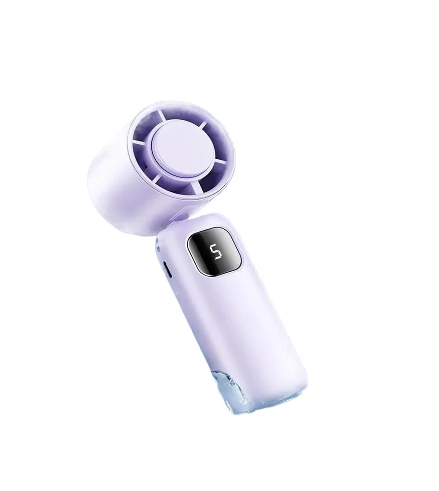 Ventilador turbo de mano portátil morado con batería recargable de 3000mAh para camping