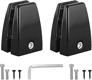 Jhanw Office Desk Divider Clamps 2 Pcs, Desk Partition Support Clamps for 1/8" to 1" Thick Panels, Aluminum Panel Support Clamps, Black Desk Clamps for Acrylic Panels, Plexiglass Panels