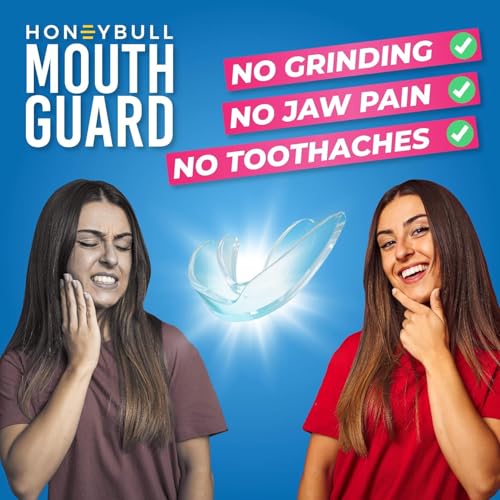 Image of HONEYBULL Mouth Guard for Grinding Teeth [6 Pack - 2 Sizes] for Clenching at Night, Whitening & Sports