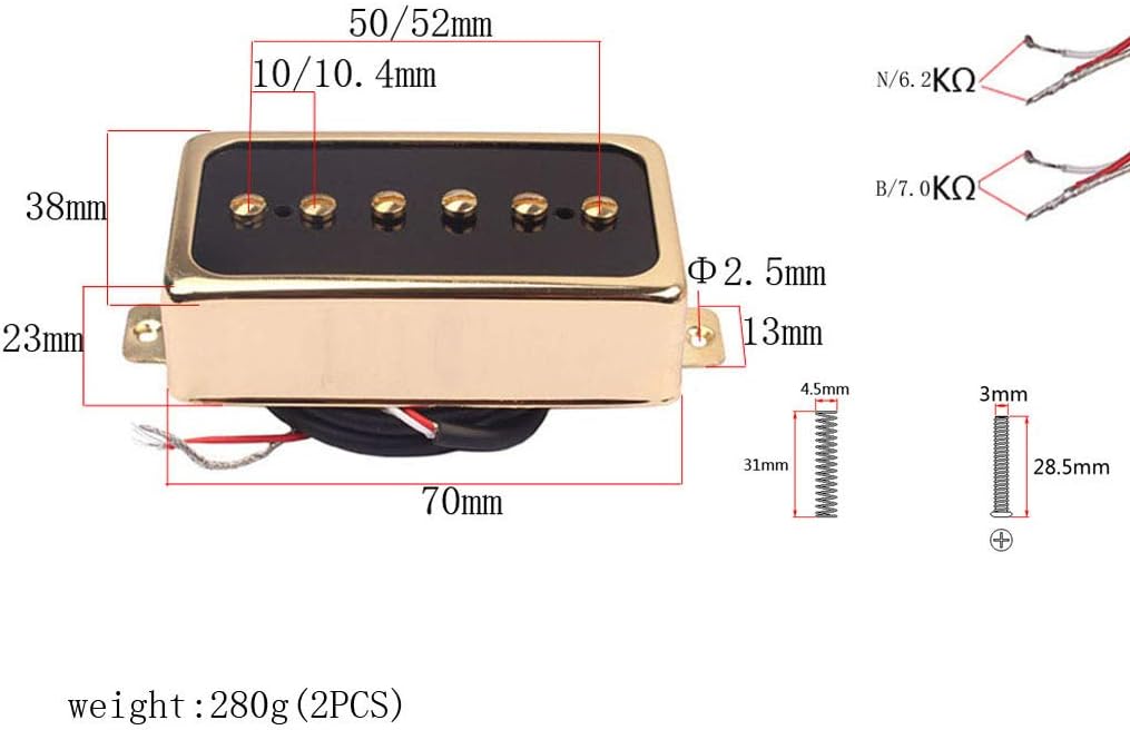 Alnicov Guitar P90 Pickup Single Coil Bridge Neck Pickups Set Humbucker Pickups Set for Electric Guitar Parts