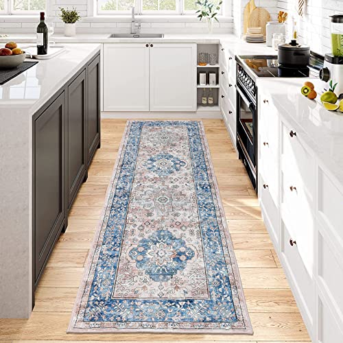 Pauwer Boho Hallway Runner Rug 2x6 Washable Entryway Area Rugs Non Slip Farmhouse Vintage Floor Mat Carpet Runner for Hallways Laundry Room Kitchen Bathroom Bedroom
