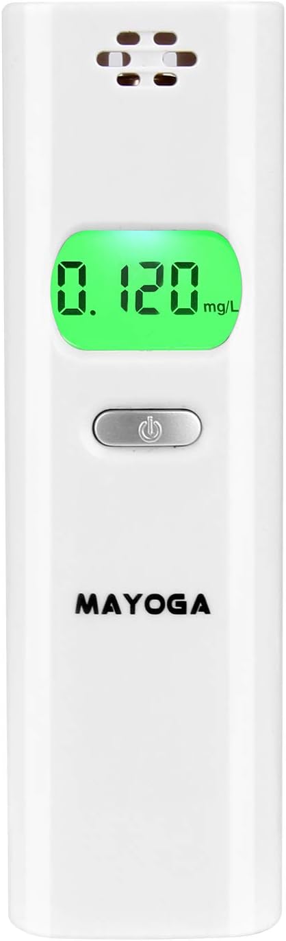 Breathalyzer, MAYOGA Breath Alcohol Tester Professional-Grade Accuracy Digital Alcohol Detector Portable Breath Checker Analyzer with LCD Display/Alarm Sound/Batteries for Personal & Professional Use