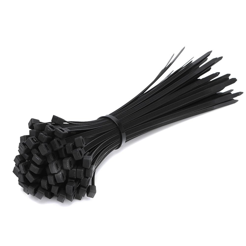 Lot de 250 serre-câbles - Noir - 400 x 4,6 mm - En plastique - Organisateur de câbles - Cravates - Auto-bloquants - Résistant aux UV - Résistant à la chaleur - Pour jardin, ateliers