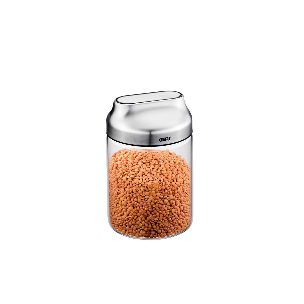 GEFU KIPPO Storage Jar, 700 ml, Glass Container with Tilting Lid and Aroma Protection, Airtight, Ideal for Dosing Sugar, Flour, Cereal, Pasta, Dry Goods