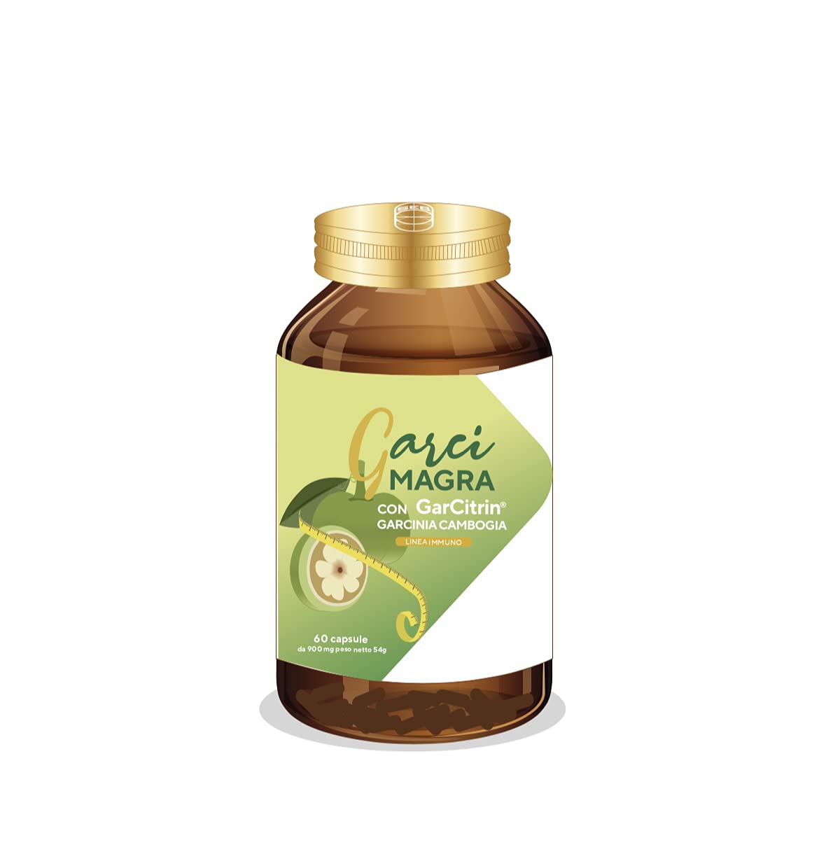 SEB - Garci Magra - Integratore alimentare di Garcinia Cambogia ad alto dosaggio. Prodotto in Italia, 100% naturale. Formula potenziata Garcitrin. HCA 60% + Garcinolo 5%