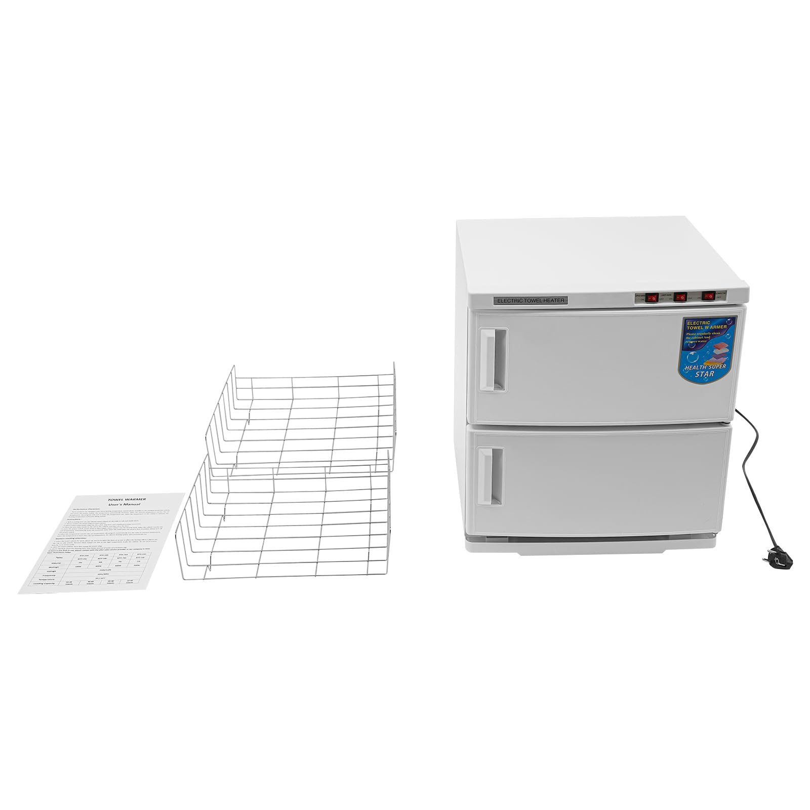 Portasciugamani a 2 porte 50L riscaldatore sterilizzatore UV armadio caldo cosmetici compresse