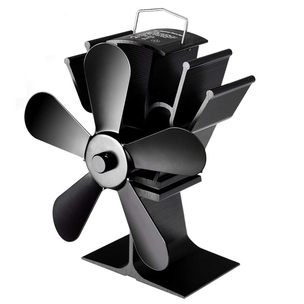 Ventilador de Chimenea de Estufa de leña de 5 aspas, Ventilador de Quemador de leña, Motores silenciosos, circula Aire Caliente/calentado, Ventilador de Estufa ecológico para Estufas de