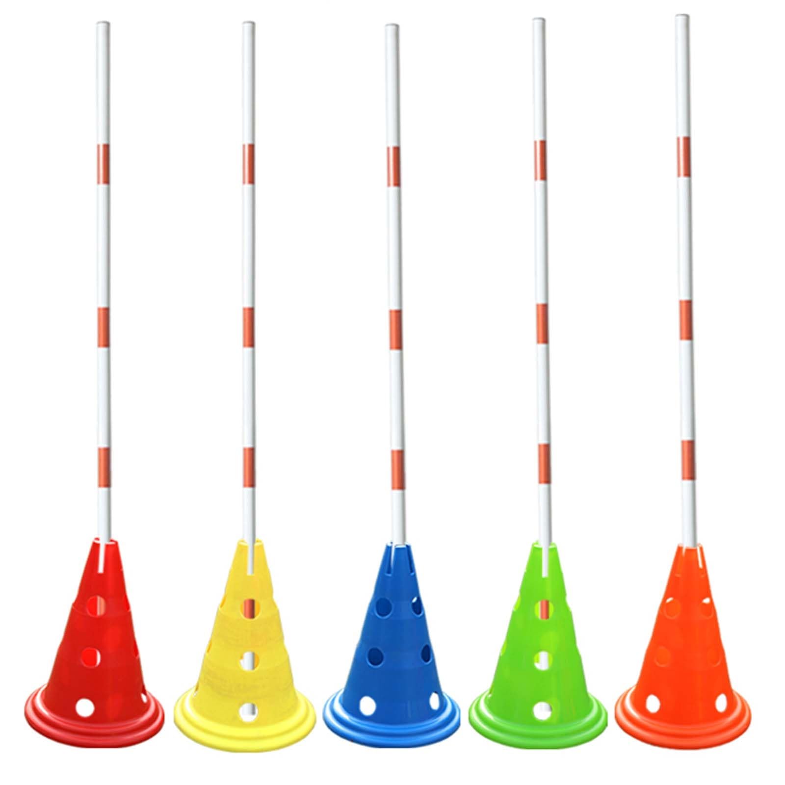 Set 6 Pali Da Slalom TRMLBE - Per Allenamento Calcio E Agilità, Con Punta In Metallo (Giallo) - Foto 6