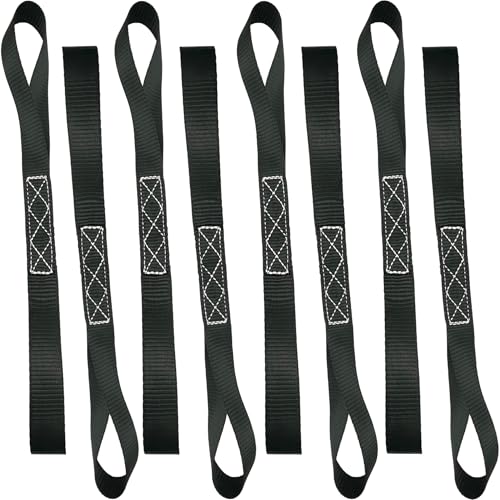 QTM Soft Loop Tie Down Straps Handlebar Straps - Heavy Duty 8 Pack, 1.18 Inch x 17Inch, 5,000lbs Breaking Strength -Best for Motorcycle, Dirt Bike, ATV, UTV