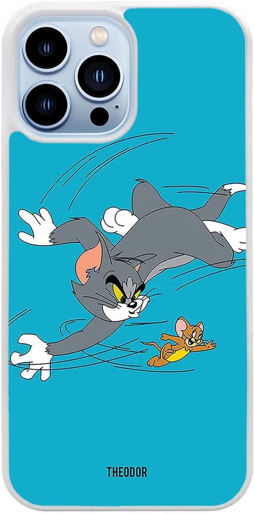 Protective Case Cover For APPLE IPHONE 13 PRO MAX Tom And Jerry(White Bumper)