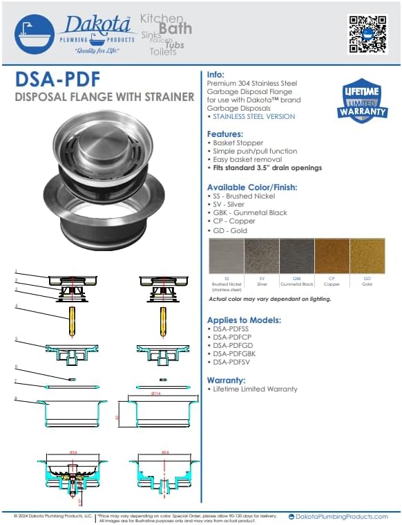 Transitional 304 Stainless Steel Sink Strainers & Disposal Flanges (Gunmetal Black)