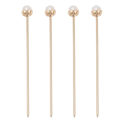 FRCOLOR Accesorios chinos para el cabello, 4 unidades, palillos chinos para el cabello, perlas, palillos para el cabello vintage, horquilla para