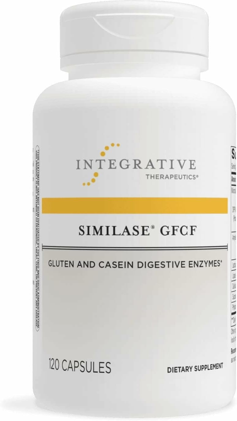 Integrative Therapeutics Similase GFCF – Digestive Enzyme Supplement for Adults – Supports Casein & Gluten Digestion* – Gas & Bloating Support* – Dairy-Free & Vegan – 120 Count (60 Servings)