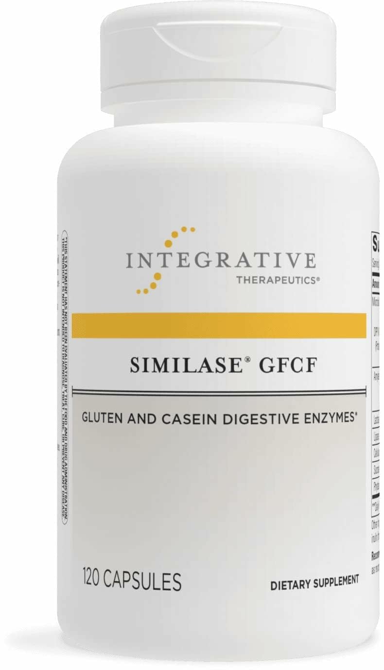 Integrative Therapeutics Similase GFCF - Digestive Enzyme Supplement for Adults - Supports Casein & Gluten Digestion* - Gas & Bloating Support* - Dairy-Free & Vegan - 120 Count (60 Servings)