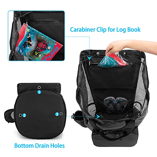 Fasrom Xl Scuba Gear Bag, Mesh Dive Backpack For Snorkel Gear, Black (Empty Bag Only, Patent Design) #TOP1