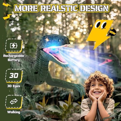 Dinosaur Toys for Kids, 2.4GHz Remote Control Dinosaur with Walking - image 8