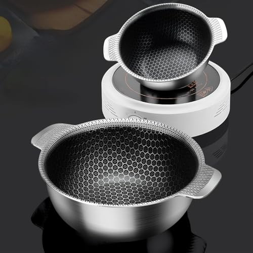 Image of Honeycomb Stainless Steel Stockpot, Non-Stick Durable Deep Pot for Home Kitchen