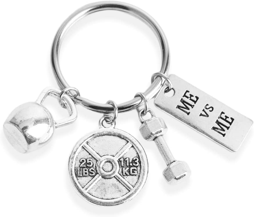 KefleyBirthday Christmas Gifts for Bodybuilder Gym Lovers Inspirational Keychain for Women Men Motivational Gift for Weight Lifter