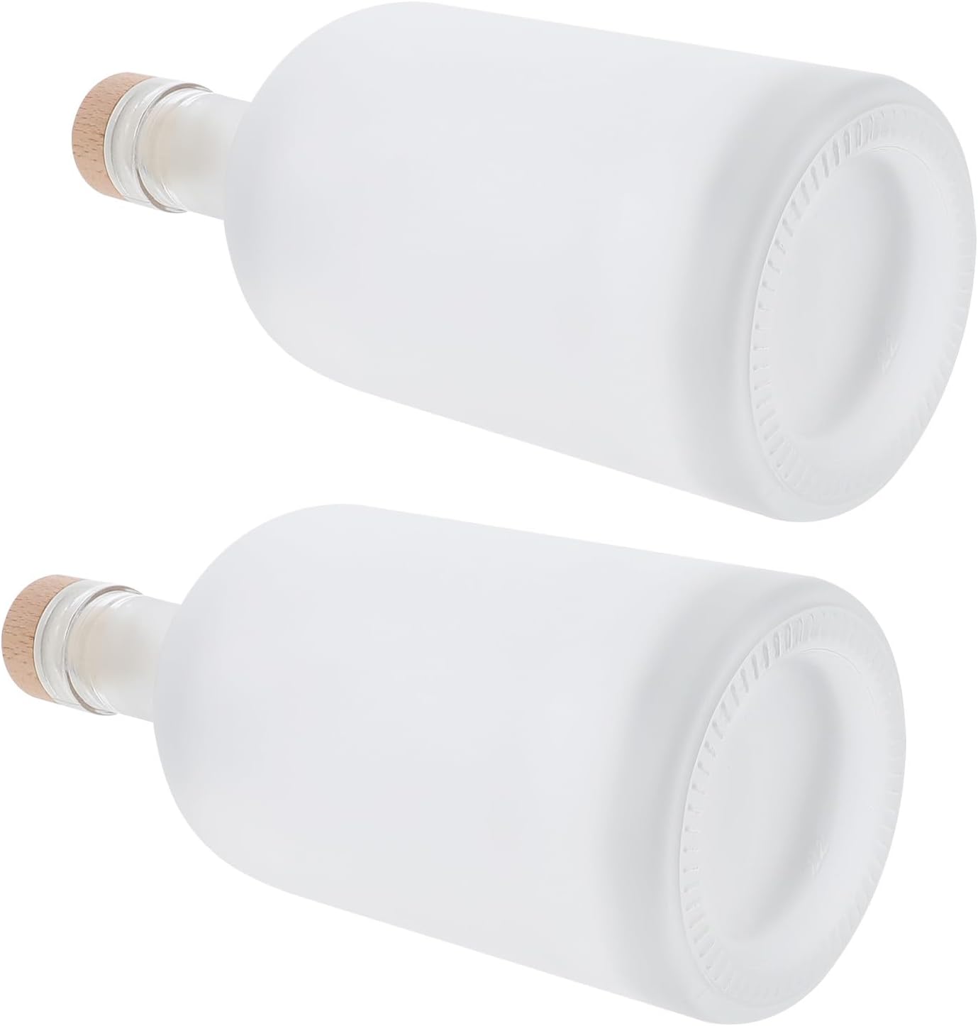 2pcs 500ml Frosted Glass Wine Bottles with Cork Airtight DIY Fruit Wine Storage Containers for Home Brewing and Cider Making