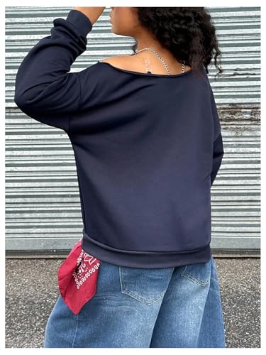 Girl's Number Jersey Sweatshirt Long Sleeve Off The Shoulder Sweatshirt Tops Pullover Streetwear2