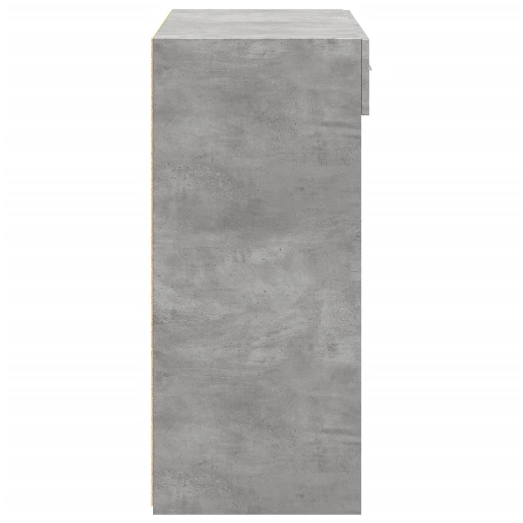 Szafka szarość betonu 80x42,5x93 cm materiał drewnopochodny z 2 szufladami pojemna komoda do przechowywania do salonu przedpokoju sypialni łatwa w czyszczeniu meble stabilne i odporne na wilgoć