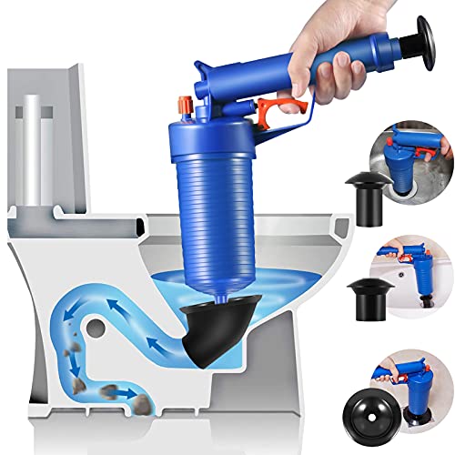 Toilet Plunger, Air Drain Blaster, Drain Clog Remover Tool, Sink Plunger, Air Power Toilet Plunger, Manual Pump Cleaner, High Pressure Plunger for Bath/Toilet/Sink/Floor Drain/Kitchen Clogged Pipe