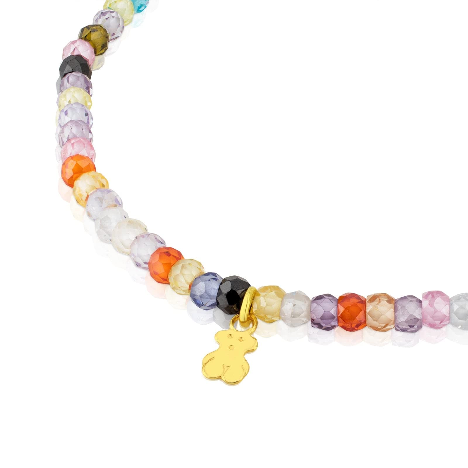 TOUS Pulsera de Oro de 18kt para Mujer con Zirconitas, 16 cm de Largo, Colorido y Versátil, Colección Color