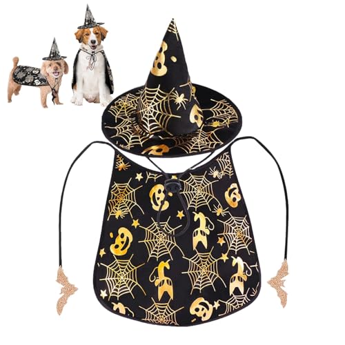Capa de disfraces de Halloween para mascotas, capa y sombrero, disfraz de Halloween para mascotas, capa de vampiro, ropa para gatos, ropa linda para cachorros y gatitos