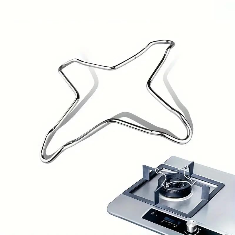 Soporte para Cocina de Gas, Soporte Anillo Wok, Soporte redondo para olla Moka, Rejilla para gas, Quemador, Reductor universal cocina, Acero Inoxidable, Color Plateado, Diámetro 130 mm