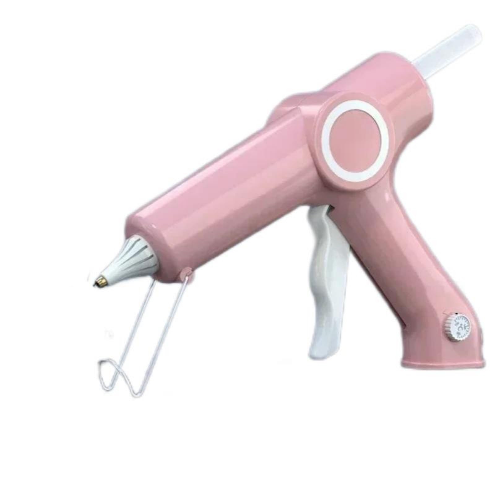 Pistola de pegamento caliente 150W Perilla temperatura ajustable 100 a 220 °C. Varillas 11mm pistola de pegamento caliente(Pink,3.0 * 50mm long copper)