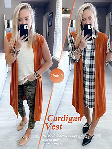 ZXZY Women Casual Sleeveless Open Front Tunic Vest Long Cardigan Tops Coat4