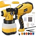 HVLP Paint Sprayer,1200W High Power Electric Spray Gun,6 Nozzles,3 Spray Patterns & 1200ml Large Container for Furniture,Cabinets,Walls,Fences,Garden & Outdoor