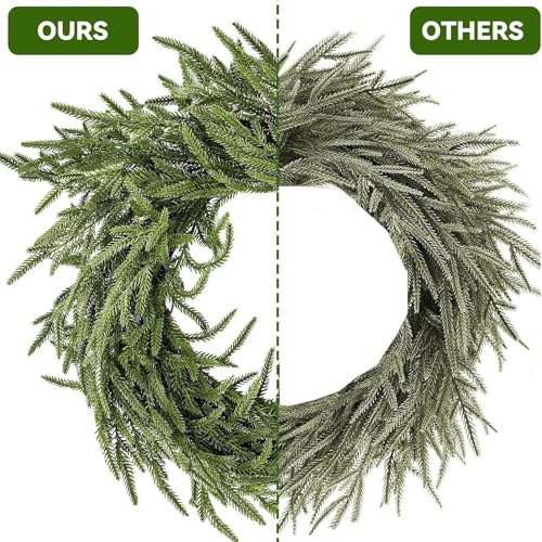 Couronne de pin artificielle haut de gamme 50 cm au rendu naturel