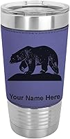 Vista 21 de LaserGram Vaso aislado al vacío de 20 onzas, oso polar, grabado personalizado incluido (piel sintética, gris)