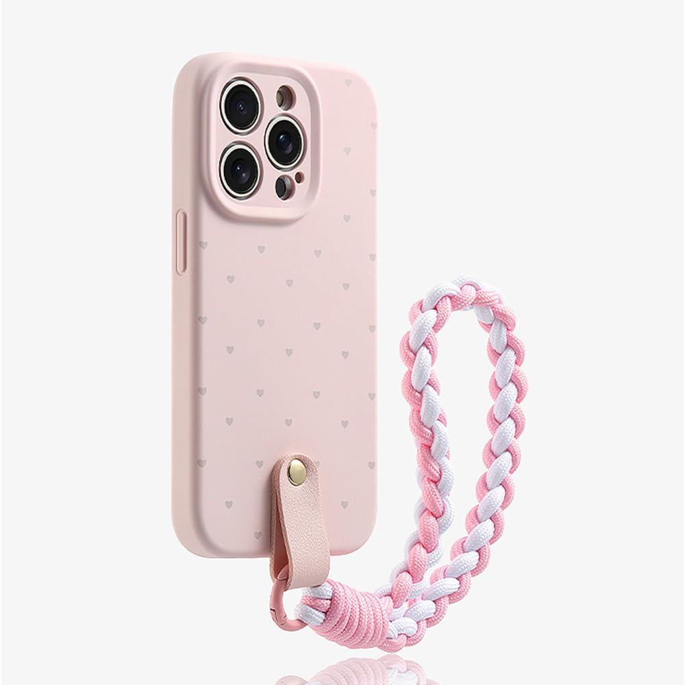 Coque de téléphone en forme de cœur antichoc avec dragonne iPhone 13 - 5