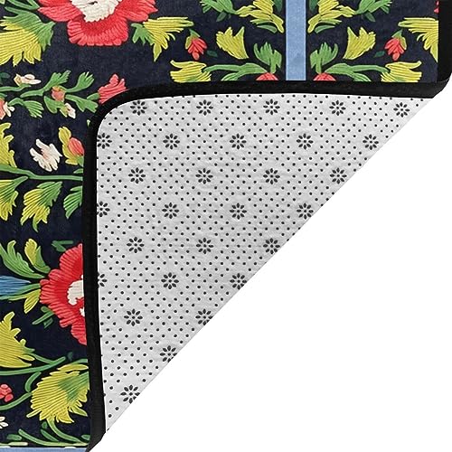 Tapis de style ukrainien brodé de roses de qualité supérieure pour décoration chic - 5