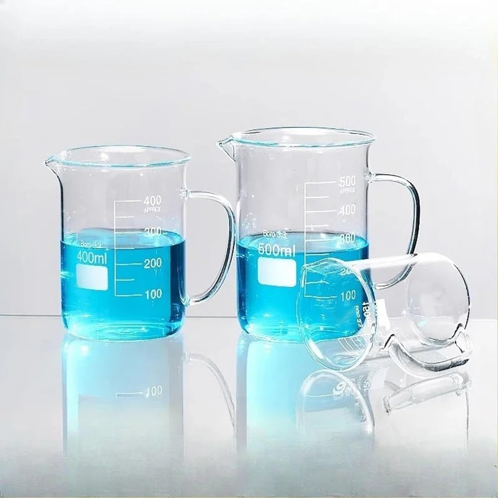 Vaso de precipitados de 50 ml a 2000 ml con asa for cristalería graduada de laboratorio, vidrio de borosilicato 3.3(1000ml)