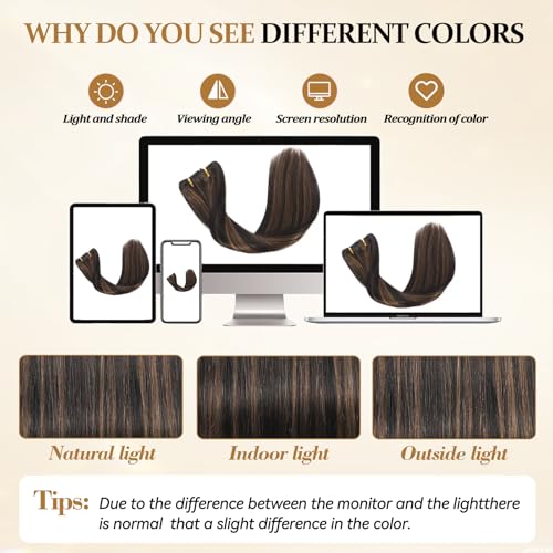Image of Clip in Hair Extensions Human Hair Remy Balayage Hair Extensions 22inch | Real Hair Extensions Clip in Human Hair, Straight Hair Clip Ins for Easy Blend, 8PCS, 110g, Invisible, Natural Finish, Soft