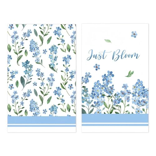 Cosiesnest 2 PCS Kitchen Towel 60 * 40cm Tea Towels for Kitchen Soft Absorbent Quick Dry Dish Towels Bar Towel for Home Pub Accessories (Blue)