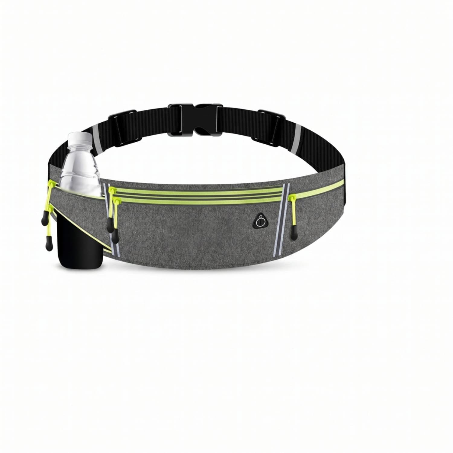 Lightweight Running Waist Pack Adjustable Strap Slim Waist Pack Buckle Closure Running Belt Curved Design for Runners, Joggers, Exercise, Gray, with Kettle-image-21