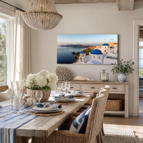 Image of Wall Art Santorini Island Skyline at Sunrise