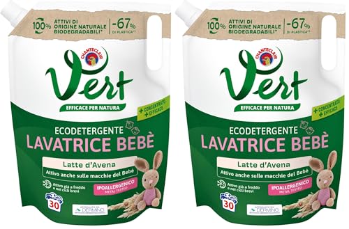 Vert - Ecodetergente Lavatrice Bebè - Fragranza Latte d'Avena, 100%