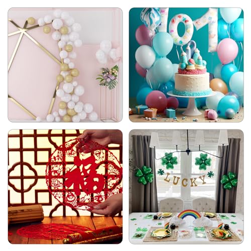 LMJIA 100PC Balloon Adhesive dots Two-Sided Adhesive Dots Clean Removable Non-Marking Adhesive Dots Adhesive for Crafts Balloons Holiday Party Decorations - Image 4