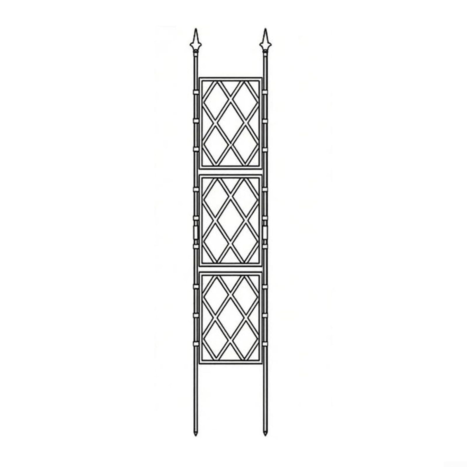 Traliccio verticale da giardino, 180 cm, griglia diamantata, colore nero