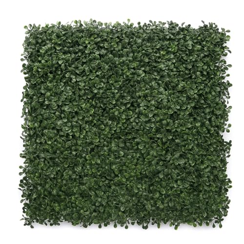Artificial Boxwood Hedge, privacy hedge screen, UV Protected Faux Greenery Mats, boxwood wall, Suitable for Both Outdoor or Indoor, Garden, Backyard and Home Décor,20 x 20 Inch (12 piece)