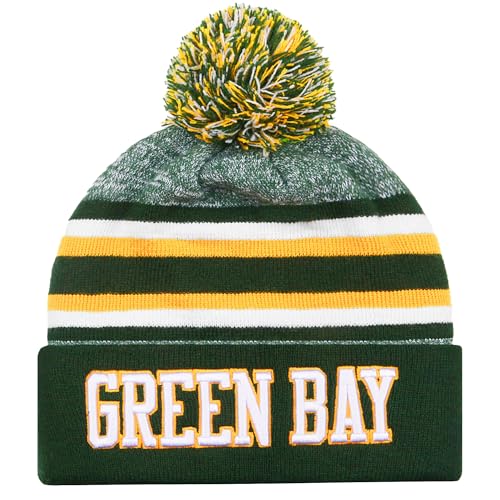 Green Bay Beanie Hat Football Knit Hats Winter...